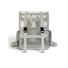 Sac à dos transparent ultra-résistant homologué pour les stades - Sac d'école en PVC transparent avec double boucle Poches en filet pour les étudiants, le trav