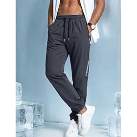 Men's Joggers Trousers Casual Pants Quick-dry Pants Cooling Pants Zipper Pocket Elastic Cuff Plain Lightweight Breathable Full Length Casual Daily Outdoor Fash