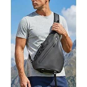 Men's Waterproof Polyester Sling Bag, Large Capacity Multi-Pocket Crossbody Chest Bag for Travel, Work, Hiking, Cycling, Gym  Outdoor Use, Multiple Colors