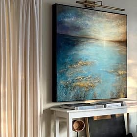 Peinture à l'huile sur toile, réalisée à la main, décor mural moderne abstrait, paysage marin, pour la décoration intérieure. Toile roulée, sans cadre ni châss