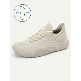 Women's Beige Wide Width Barefoot Knit Walking Shoes – Breathable Sneakers with Wide Toe Box, Flexible Non-Slip Sole  Natural Foot Movement Design for Walking,