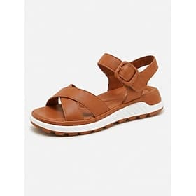 Women's Arch Support Walking Sandals with Adjustable Buckle - Casual Comfort Sandals with Cross Strap, Soft Cushioned Footbed and Anti-Slip Outsole for Travel,