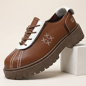 Men's Vintage Casual Daily PU Leather Comfortable Slip Resistant Breathable Lace-up Red Brown Black Summer Spring All Seasons