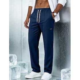 Men's Trousers Casual Pants Quick-dry Pants Drawstring Elastic Waist Solid Color Lightweight Moisture Wicking Full Length Casual Daily Outdoor Fashion Classic