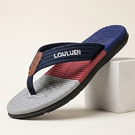 Men's Fashion Accessories Bohemia Beach Beach Rubber Comfortable Slip-on Black Yellow Dark Blue Summer