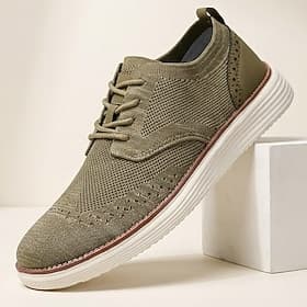 Homme Classique Occasionnel Quotidien Tricoté Cuir PU Confortable Respirant À lacets Kaki Noir Bleu Été Printemps Toutes saisons