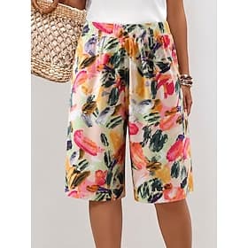 Femmes Chinos Shorts Vacances Style Ethnique Occasionnel Longueur Genou Taille moyenne Graphique Formes Géométriques Taille Élastique Imprimé Confort Non Elast