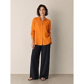 Femmes Chemise Chemisier Boutons Couleur Unie Élégant Mode manche longue Col ras du cou Hauts courts Occasionnel Quotidien Bleu Blanche Rouge Orange Printemps