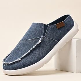 Men's Vintage Casual Daily Canvas Comfortable Slip Resistant Flexible Slip-on White / Green Brown / Blue Black Summer Spring All Seasons