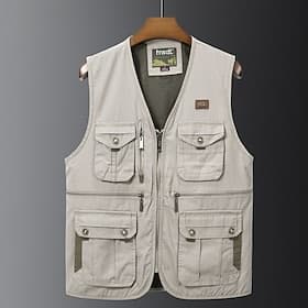 Homme Gilet de pêche Veste Randonnée Gilet multifonctionnel Été Printemps Extérieur Séchage Rapide Multi-poches Résistance à l'Usure Respirant Veste Travail Ch thumbnail 3