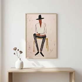 Mintura, peinture à l'huile sur toile, représentant une figure peinte à la main. Décoration murale moderne et abstraite, idéale pour la maison ou l'hôtel. Toil thumbnail 2