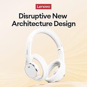 Casque sans fil Lenovo Bluetooth, conception à oreille ouverte, son stéréo haute fidélité, confortable et léger, avec micro intégré, idéal pour le sport, la ma