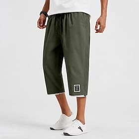 Homme taille confortable Shorts Short décontracté Avec Poches Taille Élastique Pur Uni Couleur Pleine Séchage Rapide Longueur mollet Occasionnel Extérieur Plag