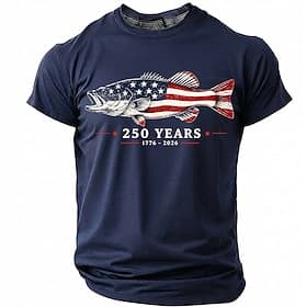 4 juillet 2026, 250e anniversaire Homme Drapeau américain 1776 T-shirt Manche Courte T-shirt Impression 3D Col ras du cou Chemise Patriotique Quotidien Festiva thumbnail 2