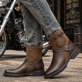 Men's Casual Daily PU Leather Comfortable Slip Resistant Zipper Black Brown Spring Fall Winter