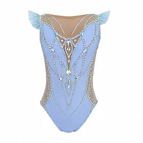 justaucorps de patinage artistique Femmes Patinage justaucorps de patinage artistique Violet Claire Patchwork Micro-Élastique Entraînement Compétition Tenue de