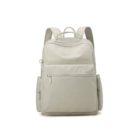 Women's Light Gray College Backpack, Stylish Multi-Pocket Campus Bookbag for University Students, Lightweight Laptop Backpack for Classes, Travel, and Daily Us