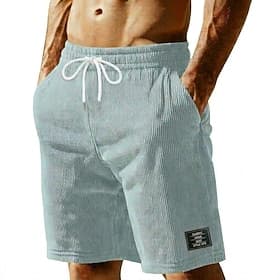 Homme Shorts Shorts d'été Shorts de plage Short décontracté Short en velours côtelé Cordon de serrage Avec Poches Taille Élastique Uni Confort Respirant Longue