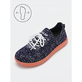 Women's Black Wide Width Flyknit Sneakers – Everyday Comfort Walking Shoes with Breathable Stretch Knit Upper, Lightweight Flexible Sole  Natural Foot Shape De