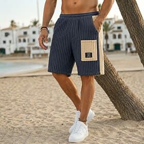 Homme Shorts Short décontracté Short en velours côtelé Avec Poches Taille Élastique Uni Couleur Pleine Confort Respirant Au dessus des genoux Occasionnel Extér