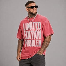Men's Limited Edition Problem Funny 100 Cotton Acid Wash Heavyweight T-shirt Short Sleeve T shirt DTG Crew Neck Shirt Fashion Daily Holiday Spring Summer Cloth