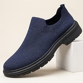 Per uomo Moda Quotidiano Maglia Confortevole Traspirante Slip-on Nero Blu Estate Primavera thumbnail 2