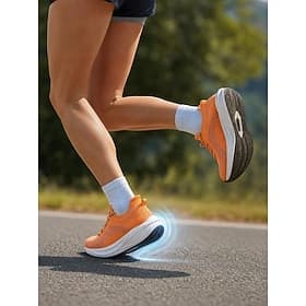 Women's Orange Slip-On Running Shoes – Breathable Knit Athletic Sneakers with Shock Absorption  Non-Slip Outsole for Running, Walking, Gym Training, Fitness Wo