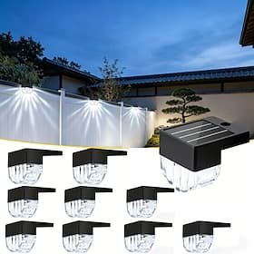 Lot de 10 mini lampes solaires étanches pour escaliers, clôtures et allées extérieures (terrasse, jardin, pelouse, allée, etc.).