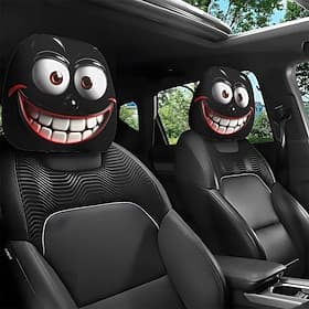 Lot de 2 ou 4 housses d'appuie-tête de voiture avec de mignons grands yeux de monstre, protection universelle douce et respirante, accessoires intérieurs de vo
