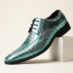 Homme Occasionnel Soirées de villégiature Cuir Verni Léger Confortable Respirant À lacets Argent Vert et Bleu Jaune Été Printemps Toutes saisons