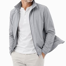 Men Lightweight Jacket Casual Sun Protection UV Protection Slim Spring  Summer Spring Casual Daily Outdoor Stand Collar Regular Dark Blue Grey Jacket