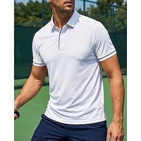 Homme Patchwork T-shirt de sport T-shirt POLO Chemise de tennis T-shirt de tennis Manche Courte Sportif Léger Évacuation de la transpiration Évacuation de l'Hu thumbnail 2