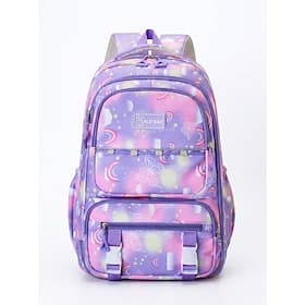 Student School Backpack, Large Capacity Multi-Compartment Bookbag, Waterproof Polyester Casual Daypack, Multi Colors, Perfect for Elementary, Middle School, Tr