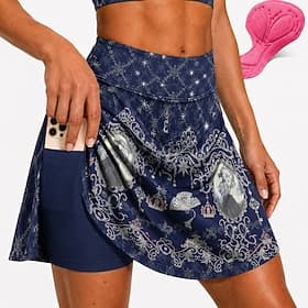 Femmes Plantes Jupe-short de cyclisme Vélo Jupe Coupe Slim Des sports Écran solaire Résistant aux UV Coussin 3D Séchage Rapide Bleu Vêtement Tenue Tenues de Cy
