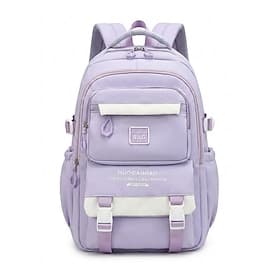 Student School Backpack Polyester Bookbag Large Capacity Multi-Compartment Cute Bags with 13 inch Laptop Sleeve Durable Lightweight Travel Daypack Multi Colors