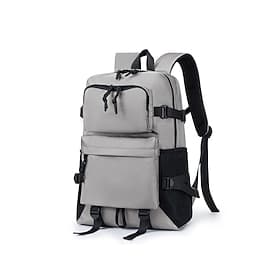 Large Capacity Grey College Backpack for Students - Multi-pocket University School Bag fits 15.6 inch Laptop - Water-resistant Trendy Rucksack thumbnail 2