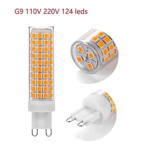 4 ampoules LED G9 sans scintillement (124 LED) AC110V/220V, type 2835, pour lustre, remplace les ampoules halogènes de 100W.