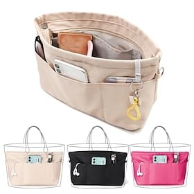 Pochette de rangement en nylon de qualité supérieure pour portefeuille, doublure intérieure de sac à main, avec pochette de rangement zippée et 13 poches intér