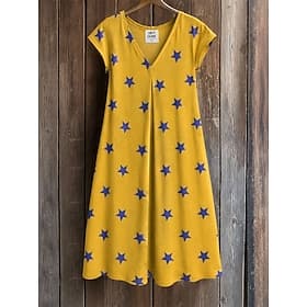 Femmes Robe Longueur Genou Robe fourreau Robe T-Shirt Robe d'été Élégant Bohème Vacances Plage Soirée Fête Coupe régulière Etoile Tropical Manche Courte Col en thumbnail 3