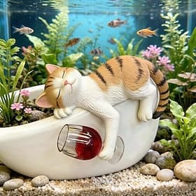 Figurine de chat grimpant mignon à suspendre dans un pot de fleurs (1 pièce), amusante et décorative pour jardinière, balcon, terrasse ou cour.