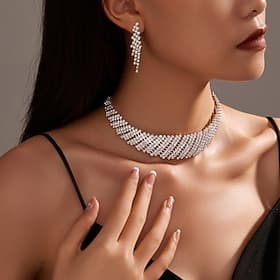 Jewelry Set Two-piece Suit Alloy 1 Necklace Earrings Women's Fashion Jewelry Set For Party