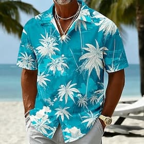 Homme Cocotier Plantes Tropicales Chemise hawaïenne Chemises tropicales Chemise Aloha Manche Courte Hawaïen Quotidien Vacances à la Plage Été Printemps Col Rab thumbnail 3