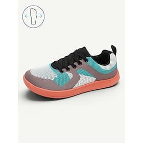 Women's Color Block Wide Width Barefoot Walking Shoes – Breathable Knit Sneakers Featuring Extra Wide Toe Box, Lightweight Flexible Sole and Natural Foot Movem