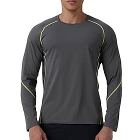 Homme Couleur Unie T-shirt de course T-shirt athlétique T-shirt de Gym Chemise d'entraînement Été Printemps Automne Hiver manche longue Séchage Rapide Léger Év