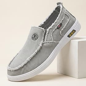 Men's Classic Casual Daily Canvas Comfortable Breathable Loafer Khaki Black Gray Summer Spring Fall