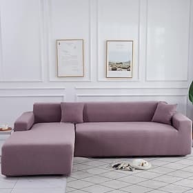 Jacquard Small Checked Stretch Sofa Cover, Pet Friendly Elastic Bottom Couch Slipcover for 1/2/3/4 Cushion, Furniture Protector