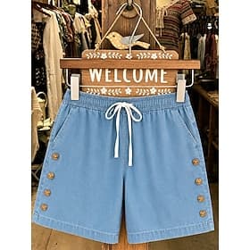 Femmes Jeans Denim Chinos Shorts Mode Longueur mollet Taille haute Classique Confort Élastique Vacances Formel Bleu Noir Vert Kaki Été Printemps Coupe régulièr thumbnail 2