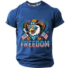 4 juillet 2026, 250e anniversaire Homme Aigle Drapeau américain T-shirt Manche Courte T-shirt Impression 3D Col ras du cou Chemise Patriotique Quotidien Festiv thumbnail 3
