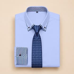 Homme Chemise Chemise habillée Chemise boutonnée Chemise sans repassage Bloc de Couleur Quotidien Affaires Blanche Bleu Ciel Noir Jaune manche longue Col Rabat