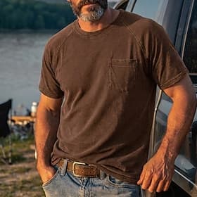 Homme T-shirt en coton Chemise délavée T-shirt Manche Courte Col ras du cou Été Printemps Toutes saisons Couleur Unie Uni Rétro Vintage Affligé Avec Poches Tei thumbnail 3